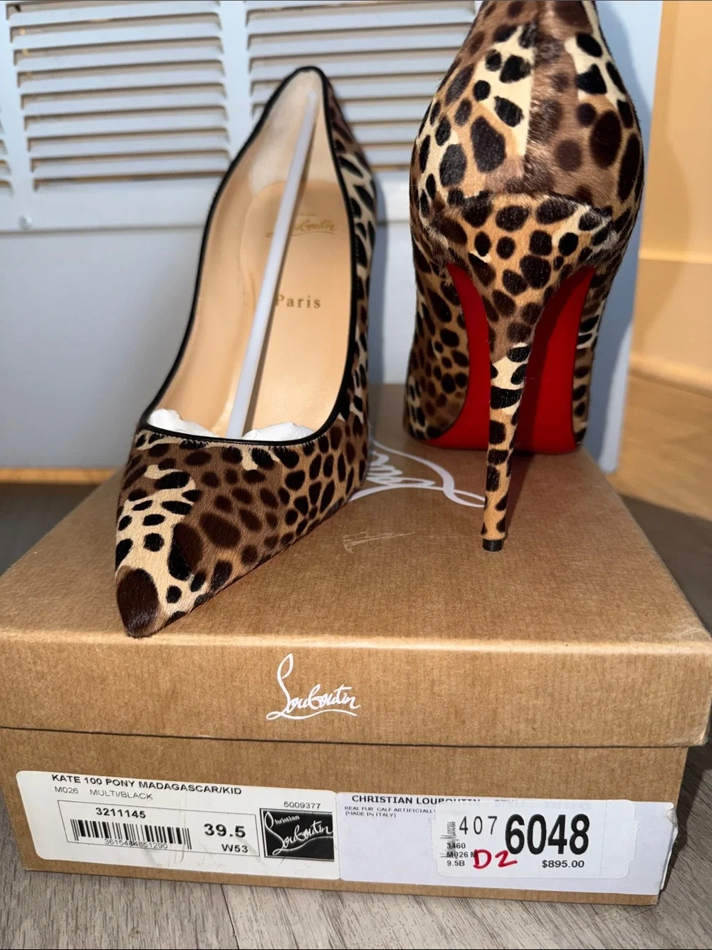 NEW Christian Louboutin Kate 100 Madagascar Pony Hair Pumps - Size 39.5 - Picture 7 of 12